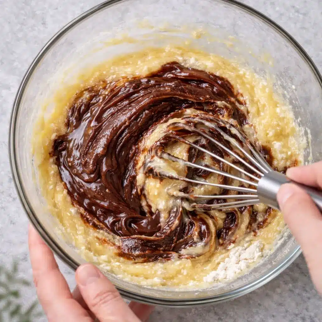 Receta de Brownie de CBD: muy fácil 38 Integrar chocolate, mantequilla de CBD, huevos, azúcar, vainilla y harina.