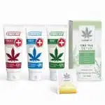 Pack de cremas cbd para el dolor, con crema neutra, crema efecto frío, crema efecto calor e infusión detox